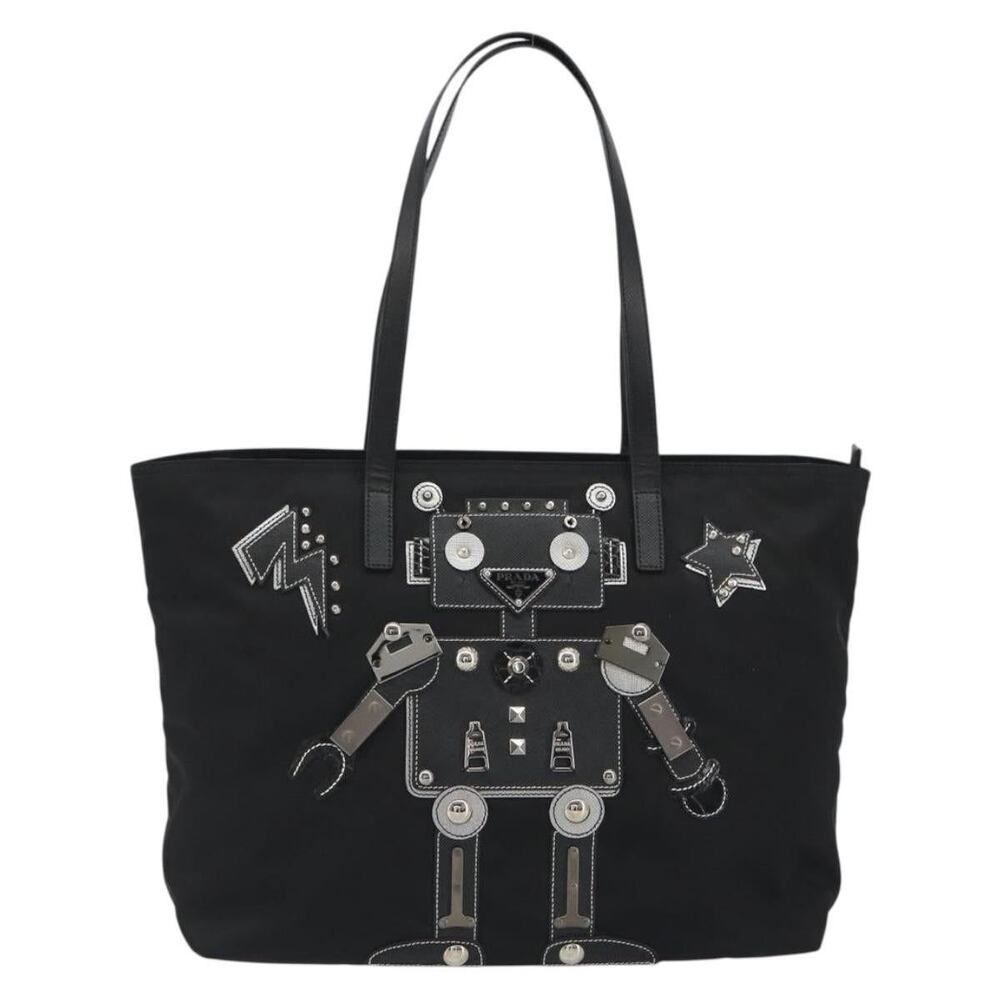 Prada Nylon Robot Tote Black